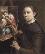 Sofonisba Anguissola self portrait at the easel oil painting on canvas